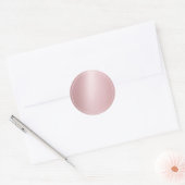 Trendy Rose Gold Blank Elegantes Modern Template Runder Aufkleber (Umschlag)