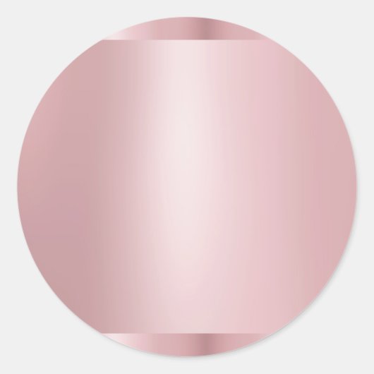 Trendy Rose Gold Blank Moderne Elegante Vorlage Runder Aufkleber (Vorderseite)