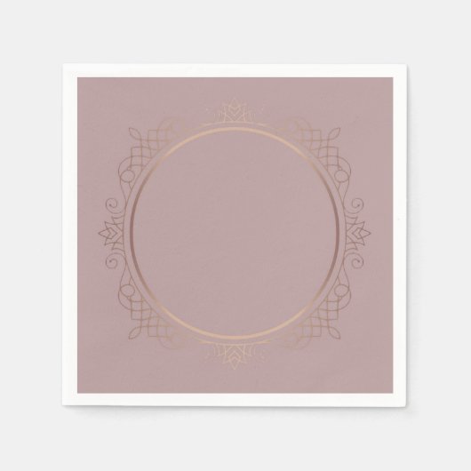 Trendy Rose Gold Custom Blank Template Elegant Serviette (Vorderseite)