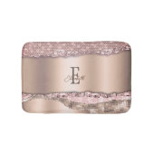 Trendy Rose Gold Diamonds Glitzer Monogram Badematte (Vorderseite)