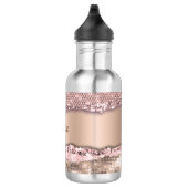 Trendy Rose Gold Diamonds Glitzer Monogram Edelstahlflasche (Rechts)