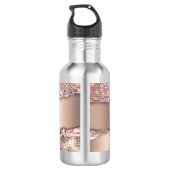 Trendy Rose Gold Diamonds Glitzer Monogram Edelstahlflasche (Rückseite)
