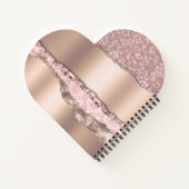 Trendy Rose Gold Diamonds Glitzer Monogram Notizblock (Rückseite)