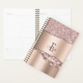 Trendy Rose Gold Diamonds Glitzer Monogram Planer (Anzeige)