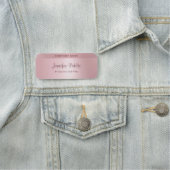 Trendy Rose Gold Elegante Handskriptvorlage Namensschild (Beispiel)