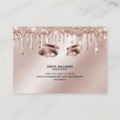 Trendy Rose Gold Eye mit Gold Tropfen Aftercare Empfehlungskarte (Rückseite)