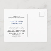 Trendy Rose Gold Foil Abschluss Script Foto Ankündigungspostkarte (Rückseite)