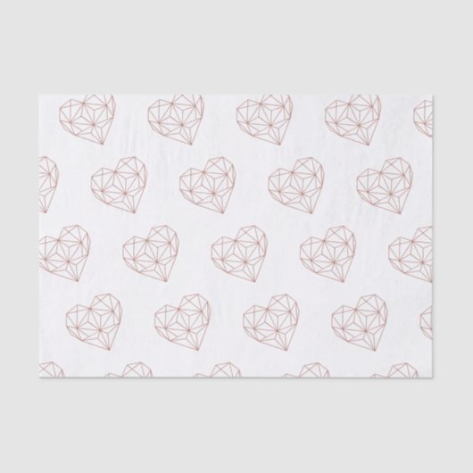 Trendy Rose Gold Foil Geometric Herzmuster Seidenpapier (Vorderseite)