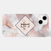 Trendy Rose Gold Geometric Marble Case-Mate iPhone Hülle (Rückseite (Horizontal))