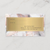 Trendy Rose Gold Geometric Marble Empfehlungskarte (Rückseite)