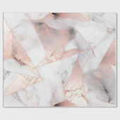 Trendy Rose Gold Geometric Marble Geschenkpapier (Flach)