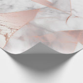 Trendy Rose Gold Geometric Marble Geschenkpapier (Ecke)