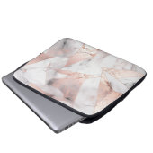 Trendy Rose Gold Geometric Marble Laptopschutzhülle (Vorne Knopf)