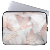 Trendy Rose Gold Geometric Marble Laptopschutzhülle (Vorderseite)