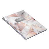 Trendy Rose Gold Geometric Marble Notizblock (Rechte Seite)