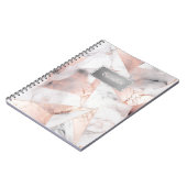 Trendy Rose Gold Geometric Marble Notizblock (Linke Seite)