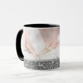 Trendy Rose Gold Geometric Marble Tasse (Vorderseite Links)