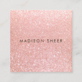 Trendy Rose Gold Glitzer Beauty Stylist Quadratische Visitenkarte (Vorderseite)