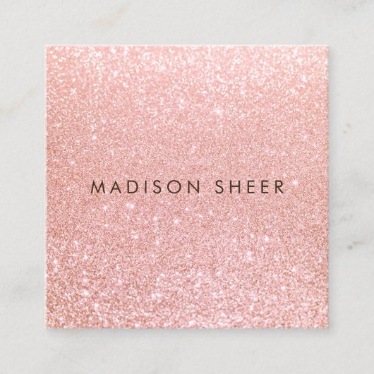 Trendy Rose Gold Glitzer Beauty Stylist Quadratische Visitenkarte (Vorderseite)