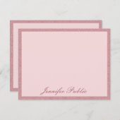 Trendy Rose Gold Glitzer Beruflich kalligrafiert Mitteilungskarte (Vorne/Hinten)