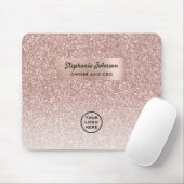 Trendy Rose Gold Glitzer Boss Lady CEO Logo Mousepad (Mit Mouse)