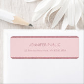 Trendy Rose Gold Glitzer Chic Vorlage Rückgabe (Insitu)