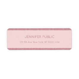 Trendy Rose Gold Glitzer Chic Vorlage Rückgabe