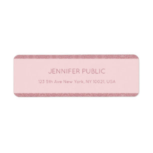 Trendy Rose Gold Glitzer Chic Vorlage Rückgabe