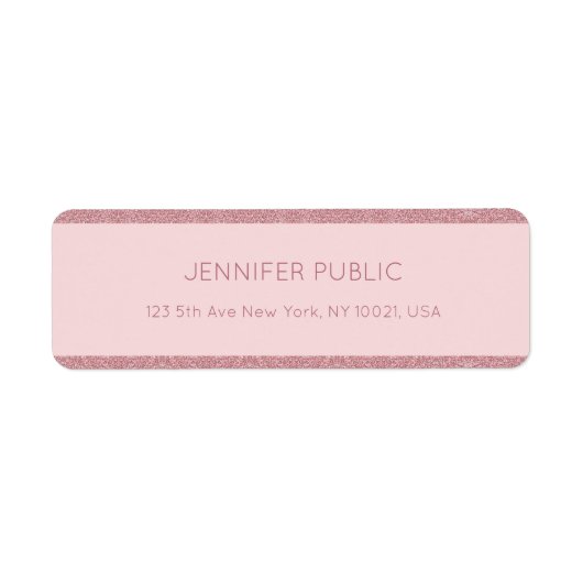 Trendy Rose Gold Glitzer Chic Vorlage Rückgabe (Vorne)