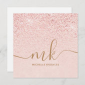 Trendy Rose Gold Glitzer Extravagante Initialen un (Vorne/Hinten)