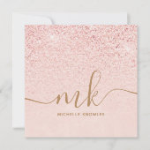 Trendy Rose Gold Glitzer Extravagante Initialen un (Vorderseite)