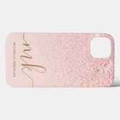 Trendy Rose Gold Glitzer Extravagante Initialen un Case-Mate iPhone Hülle (Rückseite (Horizontal))