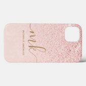 Trendy Rose Gold Glitzer Extravagante Initialen un Case-Mate iPhone Hülle (Rückseite (Horizontal))