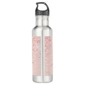 Trendy Rose Gold Glitzer Extravagante Initialen un Edelstahlflasche (Rückseite)