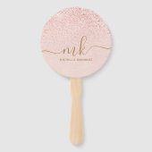 Trendy Rose Gold Glitzer Extravagante Initialen un Fächer (Vorderseite)