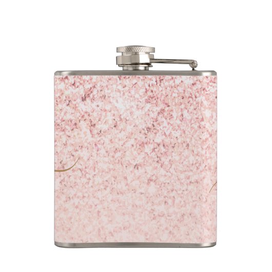 Trendy Rose Gold Glitzer Extravagante Initialen un Flachmann (Rückseite)