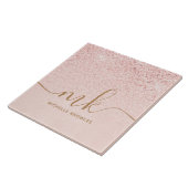 Trendy Rose Gold Glitzer Extravagante Initialen un Fliese (Seite)