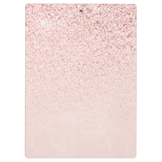 Trendy Rose Gold Glitzer Extravagante Initialen un Klemmbrett (Rückseite)