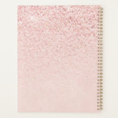 Trendy Rose Gold Glitzer Extravagante Initialen un Planer (Rückseite)