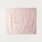 Trendy Rose Gold Glitzer Extravagante Initialen un Wandteppich (Vorderseite (Horizontal))