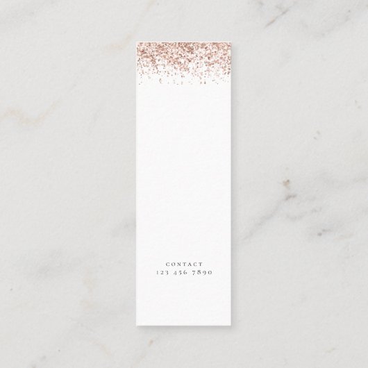 Trendy Rose Gold Glitzer Foto 2024 Abschluss Telefonnummerkarte (Rückseite)