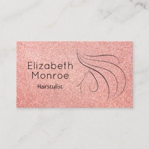 Trendy Rose Gold Glitzer Friseur Salon Visitenkarte