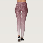 Trendy Rose Gold Glitzer Girly Ombre Leggings (Rückseite)