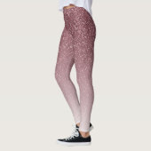 Trendy Rose Gold Glitzer Girly Ombre Leggings (Links)