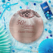 Trendy Rose Gold Glitzer Glam 50 & Fantastische Di Pappteller (Party)