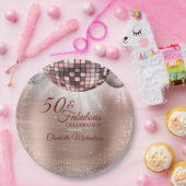 Trendy Rose Gold Glitzer Glam 50 & Fantastische Di Pappteller (Party)