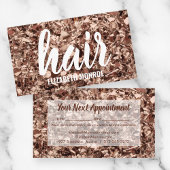 Trendy Rose Gold Glitzer Haar Stylist Salon Terminkarte