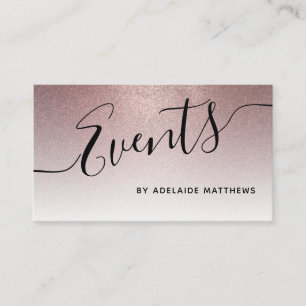 Trendy Rose Gold Glitzer Hochzeitsplaner Visitenkarte