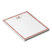 Trendy Rose Gold Glitzer Initial/Name Monogram Notizblock (angewinkelt)