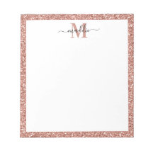 Trendy Rose Gold Glitzer Initial/Name Monogram